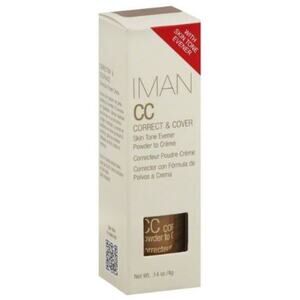 Iman Cc Correct & Cover Powder to Cream Sand Medium Skin Tone Evener 0.14 Oz